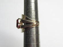 Load image into Gallery viewer, Elegant Vintage Russian 875 Sterling Silver Ruby Ring Measured on Ruler and Mandrel