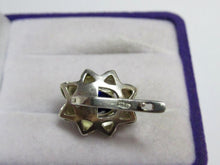 Load image into Gallery viewer, Vintage Russian Soviet sterling silver earrings with sapphire accents, women's jewelry featuring intricate design and sterling craftsmanship.