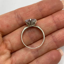 Load image into Gallery viewer, Vintage 925 sterling silver square cut cubic zirconia statement ring, size 8, featuring a bold geometric design.