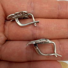 Load image into Gallery viewer, Detailed Openwork Butterfly Motif on Vintage Sterling Silver Earrings