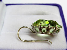 Load image into Gallery viewer, Vintage Russian Soviet sterling silver earrings with Alpanite, featuring intricate women's jewelry design.