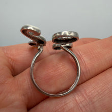 Load image into Gallery viewer, Vintage 925 sterling silver women's statement ring with large cubic zirconia, size 7.25, featuring intricate design details.