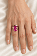 Load image into Gallery viewer, Vintage Soviet 875 Silver Amethyst Ring – Gilt Statement Ring Size 7.25 US