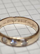 Load image into Gallery viewer, Elegant Vintage 14K Gold Classic Three-Stone Diamond Band Ring