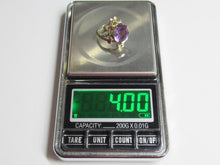 Load image into Gallery viewer, Vintage USSR 875 Silver Amethyst Solitaire Ring – Size 6 | Retro Swirl Gilt Design