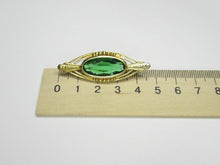 Load image into Gallery viewer, Vintage Soviet Russian 875 Silver Green Alpanite Brooch – 16.72g | Art Deco Retro