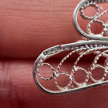 Load image into Gallery viewer, Vintage USSR Handmade Filigree Silver Brooch Ready to Wear or Collect