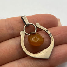 Load image into Gallery viewer, Vintage USSR 875 silver Baltic amber Art Nouveau pendant featuring intricate design and statement jewelry details.