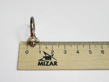 Load image into Gallery viewer, Side profile of an 875 silver gilt amethyst ring beside a metric ruler, showing the raised gemstone setting.