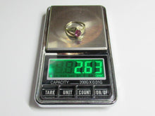 Load image into Gallery viewer, Vintage 875 silver gilt oval amethyst swirl ring on a digital scale displaying a weight of 2.63 grams.