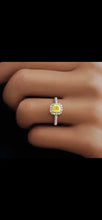Load image into Gallery viewer, 14K White & Yellow Gold Lab-Grown Fancy Vivid Yellow Diamond Ring 0.77ct VVS IGI