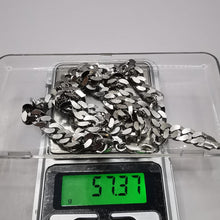 Load image into Gallery viewer, Vintage 925 sterling silver heavy Cuban link chain necklace, unisex jewelry with bold, textured design and secure clasp.