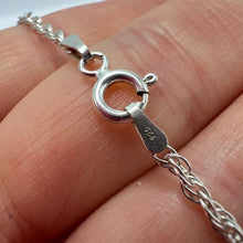 Load image into Gallery viewer, Sterling silver solitaire cubic zirconia pendant necklace for women, featuring an elegant chain design by Fezba Market.