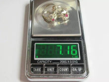Load image into Gallery viewer, Vintage 875 sterling silver ruby earrings and ring jewelry set for women featuring red gemstone accents and intricate silver detailing.