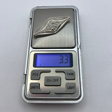 Load image into Gallery viewer, Vintage USSR filigree silver brooch handmade with 800 and 960 silver, featuring intricate design and craftsmanship.