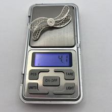 Load image into Gallery viewer, Vintage USSR filigree silver brooch by Fezba Market, hallmarked 750 & 960, intricate handmade collectible jewelry piece