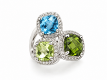Load image into Gallery viewer, Vintage Sterling Silver 925 Multi-Stone Halo Ring – Size 7.25 | Contemporary Design