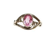 Load image into Gallery viewer, Vintage USSR Soviet 875 Silver Amethyst Solitaire Ring – Size 9.5 | 18K Gilt Bezel