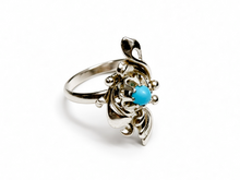 Load image into Gallery viewer, Vintage Russian Soviet Sterling Silver 925 Ring Turquoise , Women's Jewelry 7.25 us