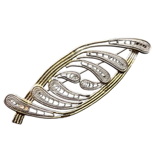 Load image into Gallery viewer, Vintage USSR 960 Silver Filigree Brooch with Intricate Openwork Design, Handmade Collectible Pin