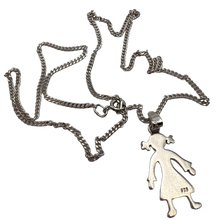 Load image into Gallery viewer, Vintage 925 Sterling Silver Girl Pendant Necklace with Elegant Figure Design, Women's Jewelry