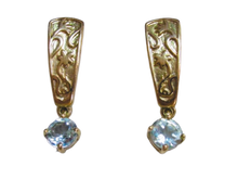 Load image into Gallery viewer, Vintage Russian 925 Sterling Silver Topaz Earrings, Women's Jewelry