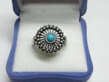 Load image into Gallery viewer, Vintage Soviet Russian Sterling Silver 875 Ring Turquoise, Women's Jewelry 6.5 us - Fezba Market