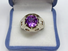 Load image into Gallery viewer, Vintage Soviet Russian Sterling Silver 875 Ring Sapphire, Women's Jewelry Size 12 us - Fezba Market