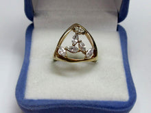 Load image into Gallery viewer, Vintage Russian sterling silver 925 ring with cubic zirconia, women's size 7.75, elegant jewelry by Fezba-Market.