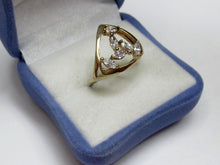 Load image into Gallery viewer, Vintage Russian Sterling Silver 925 ring with cubic zirconia, women's jewelry size 7.75, featuring intricate design details.