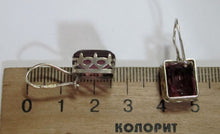 Load image into Gallery viewer, Vintage Russian Soviet earrings in sterling silver 875 with intricate design, lightweight women's jewelry from USSR era.