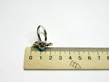 Load image into Gallery viewer, Vintage Russian Soviet sterling silver 925 ring with turquoise, women's jewelry, size 7.25 US, intricate design and craftsmanship.