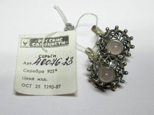 Load image into Gallery viewer, Vintage Russian Soviet sterling silver earrings with chalcedony stones, women's jewelry, 7.37 grams, Fezba Market