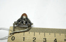 Load image into Gallery viewer, Vintage Russian Soviet earrings in sterling silver with chalcedony stones, women's jewelry, lightweight and elegant.