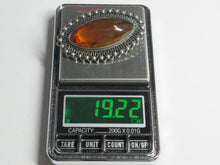 Load image into Gallery viewer, Elegant Vintage Soviet Amber Brooch in Solid 875 Sterling Silver