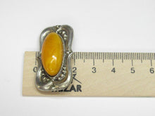 Load image into Gallery viewer, Vintage Soviet Russian 875 Silver Amber Brooch – 11.61g | Retro
