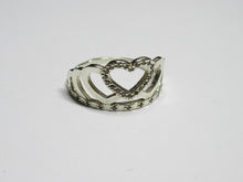 Load image into Gallery viewer, Vintage Russian 925 Silver CZ Heart Ring – Size 8.5 | Contemporary Design
