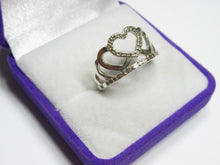 Load image into Gallery viewer, Vintage Russian 925 Silver CZ Heart Ring – Size 8.5 | Contemporary Design
