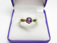 Load image into Gallery viewer, Vintage Soviet 875 Silver Sapphire Solitaire Ring – Size 9 | Retro Gilt Design
