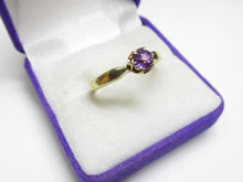 Load image into Gallery viewer, Vintage Soviet 875 Silver Sapphire Solitaire Ring – Size 9 | Retro Gilt Design
