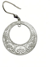 Load image into Gallery viewer, Vintage USSR 875 Silver Amethyst Open Circle Earrings Ready to Wear
