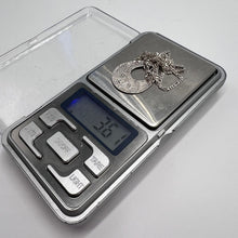 Load image into Gallery viewer, Vintage 925 sterling silver chain and pendant set with retro classic design, featuring detailed silver craftsmanship for women's jewelry.
