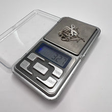 Load image into Gallery viewer, Vintage silver scissors necklace with zircon accents, sterling silver chain, perfect gift for hairdressers, by Fezba Market
