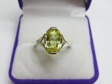 Load image into Gallery viewer, Vintage USSR 875 Silver Citrine Ring – Art Deco-Inspired Geometric Openwork, Size 7.75
