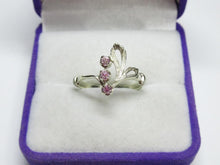 Load image into Gallery viewer, Vintage USSR Retro 875 Silver Amethyst Ring – Size 6.5 | Swirl Leaf Design
