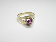 Load image into Gallery viewer, Vintage Soviet 875 Silver Sapphire Solitaire Ring Gilt – Size 9.5 | Retro Geometric Design
