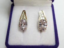 Load image into Gallery viewer, Vintage Russian sterling silver and 9K gold earrings, women's jewelry with intricate design, weighing 5.66 grams.
