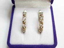 Load image into Gallery viewer, Vintage Russian earrings in sterling silver with gold accents, featuring intricate design, weighing 7.32 grams, women's jewelry.
