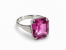 Load image into Gallery viewer, Vintage USSR 875 Silver Amethyst Solitaire Ring – Size 6.5 | Retro Geometric Design
