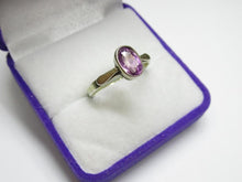 Load image into Gallery viewer, Vintage USSR 875 Silver Amethyst Solitaire Ring – Size 7.75 | Retro Bezel Gilt Design
